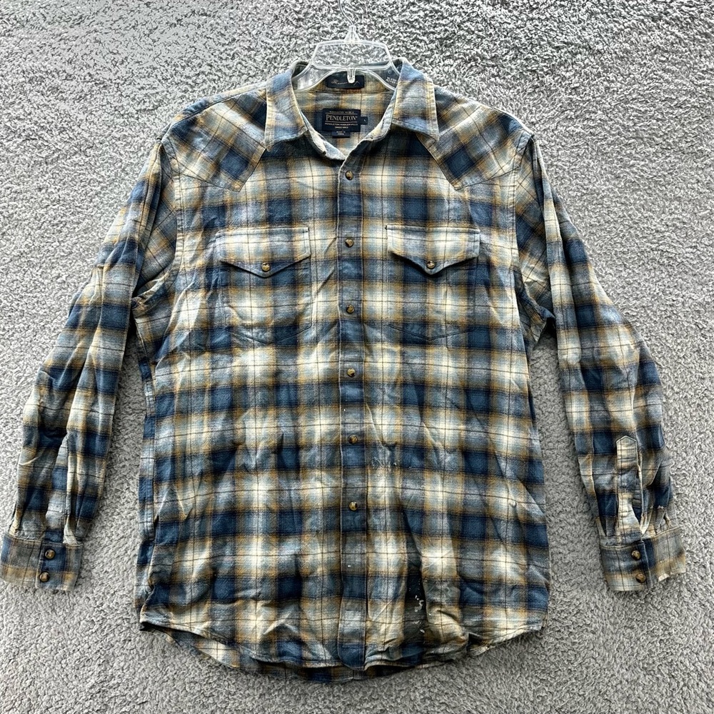 Pendleton Blue and Brown Casual Button Down Shirt